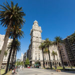 Historic architecture and palm-lined boulevard in Montevideo, Uruguay, reflecting the city's unique blend of European heritage and South American lifestyle Title