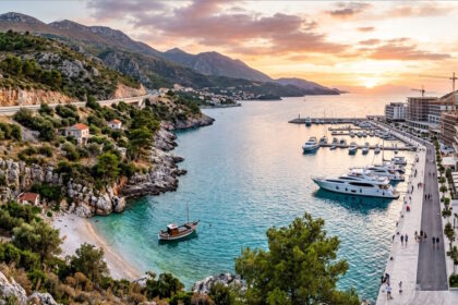 Modern marina development on the Albanian Riviera showcasing the transformation of Albania's coastline.