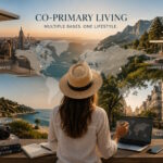 Luxury homes in different international destinations illustrating the concept of co-primary living and owning multiple homes across the world.
