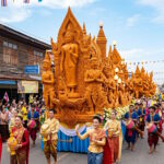 Wax sculpture during the Ubon Ratchathani Candle Festival in Thailand