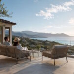 Modern coastal home with a sea view, illustrating how climate and location influence retirement living abroad.