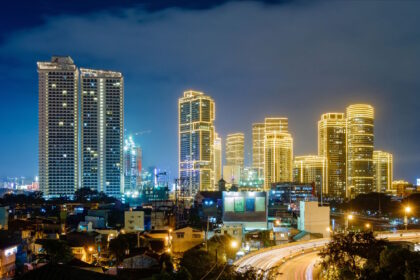 Modern skyline of Metro Manila, Philippines, highlighting the country's urban infrastructure and healthcare accessibility